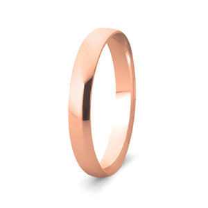 9ct Rose Gold Comfort Fit Wedding Band (3mm)