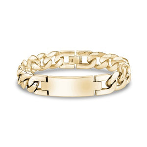 ARZ Steel Gold Steel Large ID Bracelet