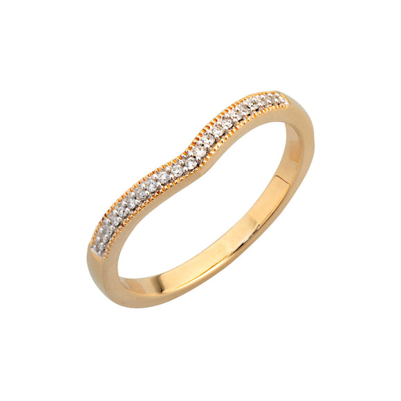 9ct Yellow Gold Pave' Diamond Curved Ring – Harris & D'Arcy Jewellers