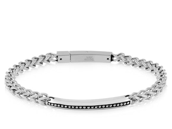 ARZ Steel Steel Bracelet Square link