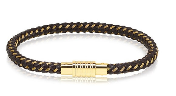 ARZ Steel Gold Woven Bracelet