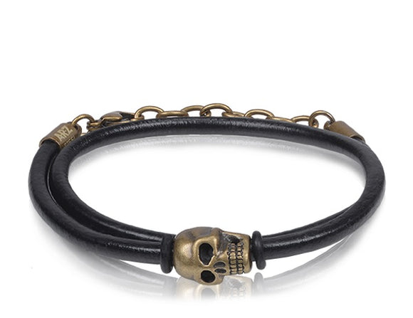 ARZ Steel Skull Black Bracelet